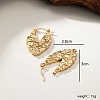 304 Stainless Steel Textured Leaf Hoop Earrings for Women DP2797-1-4