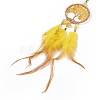 Woven Web/Net with Feather Pendant Decorations HJEW-I013-01-5