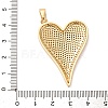 Brass Micro Pave Clear Cubic Zirconia Pendants KK-U076-17G-3