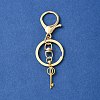 304 Stainless Steel Initial Letter Key Charm Keychains KEYC-YW00004-04-2