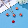 5 Pieces Pomegranate Charm Pendant Enamel Fruit Charm Imitation Fruit Pendant for Jewelry Keychain Necklace Earring Making Crafts JX381A-4