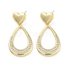 Rack Plating Brass Micro Pave Cubic Zirconia Studs Earrings EJEW-B047-03G-06-1
