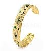 304 Stainless Steel Natural Malachite Cuff Bracelets BJEW-U009-01G-01-2