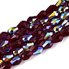 Transparent Electroplate Glass Beads Strands LS-EGLA-N023-6x8mm-A10-1