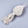 Polycotton(Polyester Cotton) Tassel Big Pendants Decorations FIND-T035-13N-3