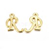 Golden Plated Alloy Letter Pendants LS-PALLOY-J718-01G-R-1