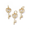 Brass Micro Pave Cubic Zirconia Pendants ZIRC-G163-11G-1