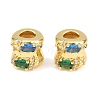Brass Micro Pave Colorful Cubic Zirconia European Beads CU-CBA7E9C-02G-1