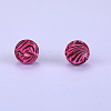 Printed Round Silicone Focal Beads SI-JX0056A-180-1