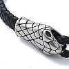 Men's Braided Black PU Leather Cord Bracelets BJEW-K243-54AS-2