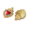 304 Stainless Steel Enamel Pendants STAS-B100-01G-02-2