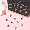 24Pcs 12 Colors Heart Rack Plating Brass Glass Charms KK-FS0001-39-8