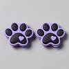 Dog Paw Print Food Grade Eco-Friendly Silicone Beads SIL-WH0008-45D-1
