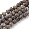 Natural Flower Agate Beads Strands X-G-Q462-8mm-34-1