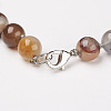 Natural Dyed Agate Beads Necklaces NJEW-F139-6mm-15-3