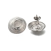 304 Stainless Steel Flat Round Stud Earrings for Women EJEW-M028-02S-1