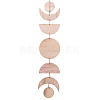 Moon Phase Wooden Pendant Decorations HJEW-WH0043-26A-1