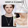 1Pc Stainless Steel Letter Cross Pendant Box Chain Necklaces for Men NJEW-LP0001-18-4