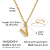 304 Stainless Steel Bamboo Initial Pendant Necklaces for Men Women WM4386-19-1