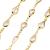 Brass Glass Teardrop Link Chains CHC-R001-04G-05-1