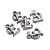 Gunmetal Plated Alloy Letter Pendants PALLOY-J718-01B-E-2