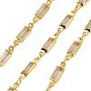 Brass Glass Rectangle Link Chains CHC-R001-01G-02-1