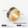 304 Stainless Steel Rhinestone Wide Band Finger Rings XC5005-27-1