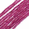 Lab Grown Red Corundum Beads Strands G-E411-40-2mm-1-1