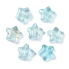 Transparent Spray Painted Glass Beads X1-GLAA-NH0003-01G-1