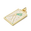 Brass Micro Pave Cubic Zirconia Pendant with Enamel KK-H458-02G-M01-2