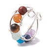 Chakra Theme Natural & Synthetic Mixed Gemstone Cuff Earrings EJEW-JE05698-01-1