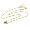 Brass Pave Cubic Zirconia Rectangle & Teardrop Pendant Cable Chain Necklaces KK-CBAB173-05G-05-4