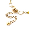 Brass Moon & Star Link Chain Anklet with Glass Beads for Women AJEW-AN00478-6