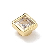 Square Brass Micro Pave Cubic Zirconia Cabochons KK-P345-13G-E02-2