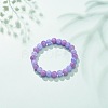 Natural Yellow Jade & Synthetic Crackle Quartz Round Beaded Stretch Bracelet for Women BJEW-JB08528-01-2