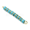 Dyed Natural Magnesite & Electroplated Synthetic Non-magnetic Hematite Heishi Connector Charms PALLOY-JF03291-05-4