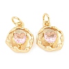 Rack Plating Brass Micro Pave Cubic Zirconia Charms KK-F089-04G-1