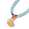 Synthetic Turquoise Beaded Necklaces NJEW-G332-02G-2