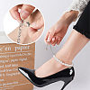   2 Pairs 2 Colors Women's Detachable ABS Plastic Imitation Pearl Beaded Shoe Laces for High Heels FIND-PH0007-46-3