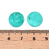 Spray Painted Natural Freshwater Shell Flat Round Charms SHEL-N036-09-3