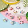 10Pcs 5 Colors Transparent Resin European Rondelle Beads RPDL-YW0001-07B-5