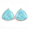 Electroplate Synthetic Turquoise Pendants G-S344-14D-2