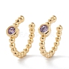 Brass Micro Pave Cubic Zirconia Cuff Earrings EJEW-H109-01I-G-1