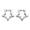 304 Stainless Steel Star Huggie Hoop Earrings X-STAS-H156-05P-2