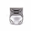 Tarnish Resistant 201 Stainless Steel Cuff Pad Ring Settings STAS-S080-041D-P-4