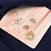 4Pcs Flat Round Brass Eye Charm Pendant Mixed Shape Eye Charm Zircon Eye Charms Pendant for Jewelry Making JX191A-4