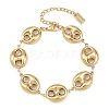 304 Stainless Steel Coffee Bean Link Chain Bracelets BJEW-D359-14B-G-3