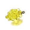Grape Brass Acrylic Pendants OACR-R006-05G-05-2