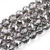 Electroplate Transparent Glass Beads Strands X-EGLA-N002-34C-C12-1