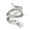 Snake Alloy Wrap Open Cuff Rings RJEW-K275-55AS-2